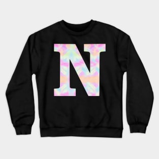 The Letter N Rainbow Design Crewneck Sweatshirt